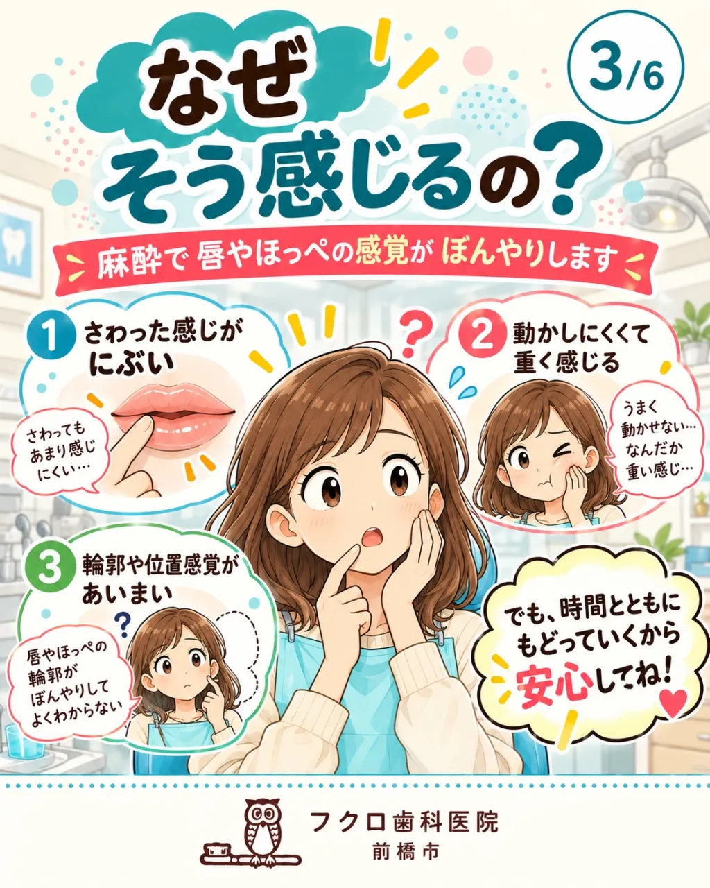 「麻酔のあと、唇がものすごく腫れた気がする…」