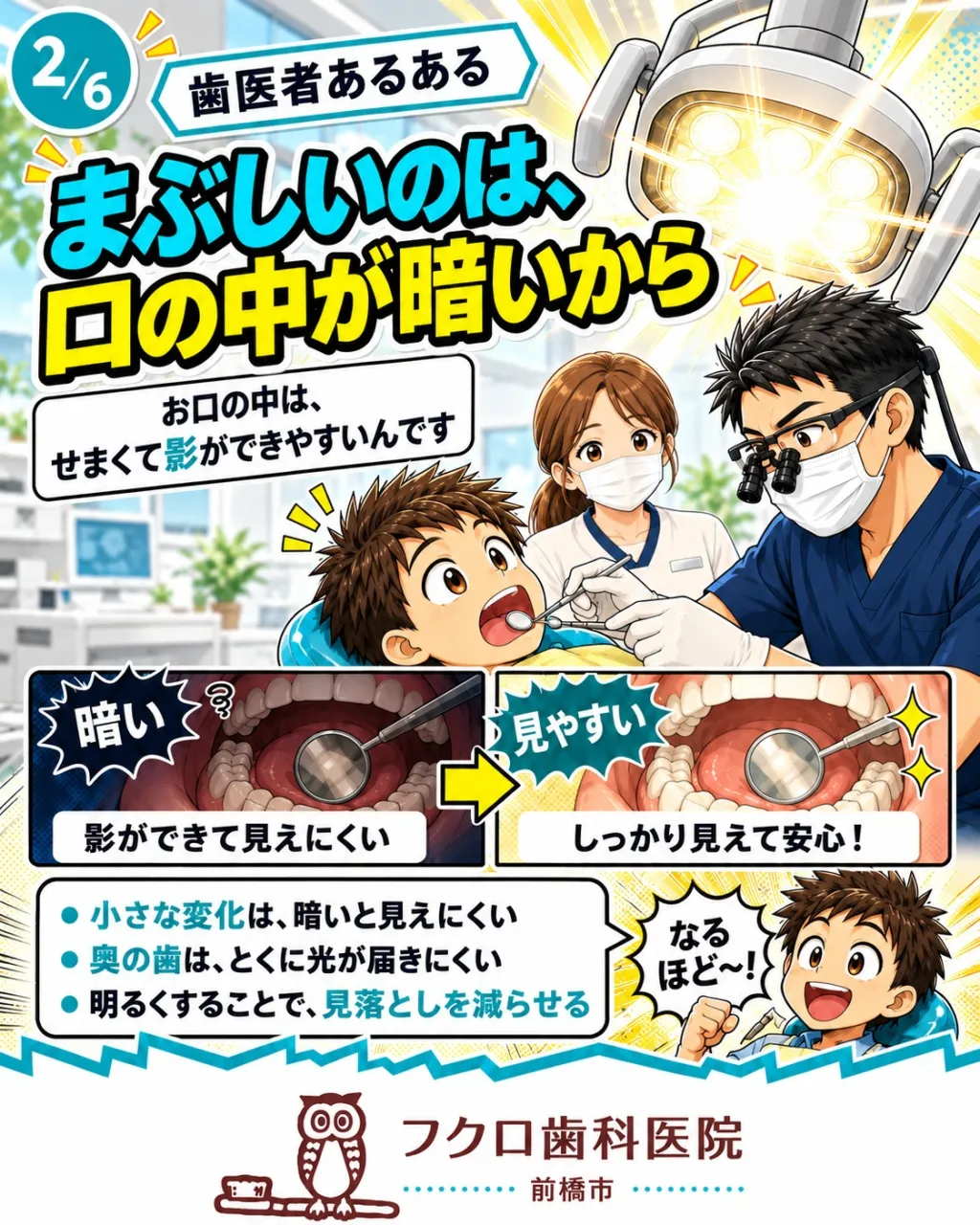 歯医者さんのライト、
