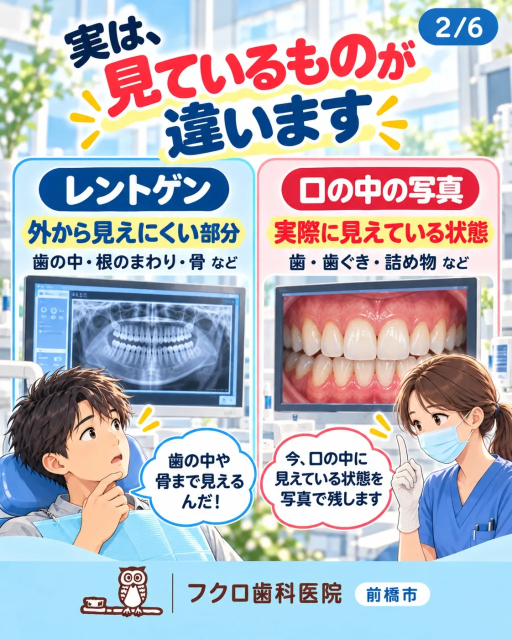 歯医者でレントゲンを撮ったあと、