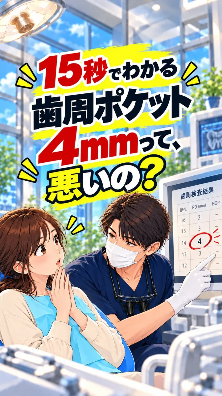 歯周ポケットを測って
